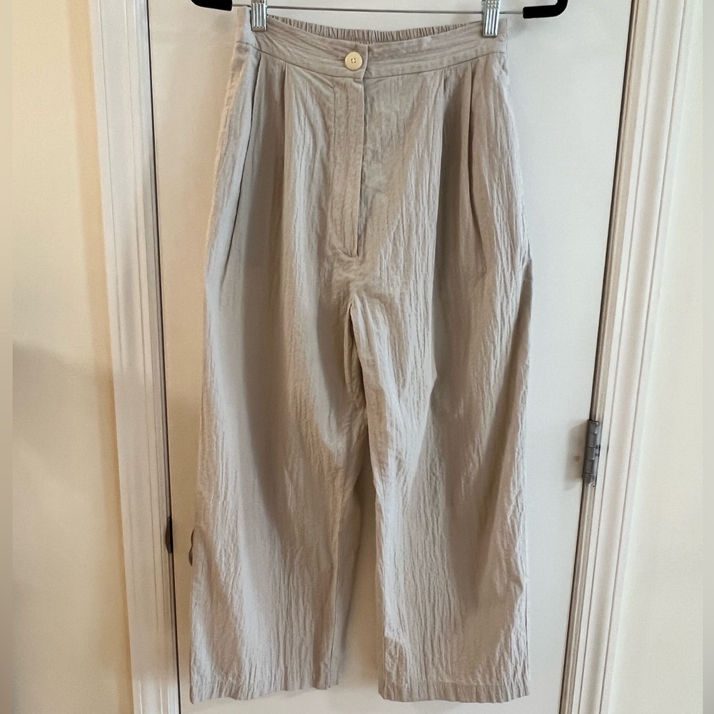 Ilana Kohn Peter Pants in Oyster Seersucker, S